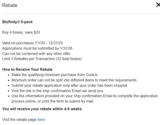 Costco Rebate